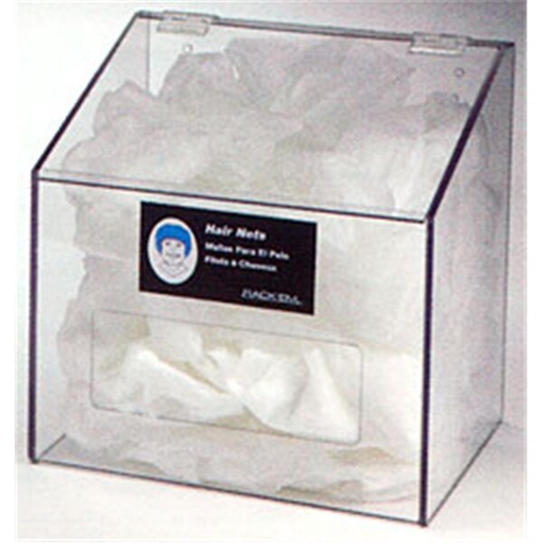 Val-Pak Products RackEm Racks Hair Net-Beard Cover-Shoe Cover Dispenser with Clear Lid- Clear Plastic RA299974 - main